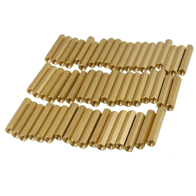 50Pz M3X28Mm Filettatura Interna Esagonale Esagonale In Ottone Pcb Distanziatori
