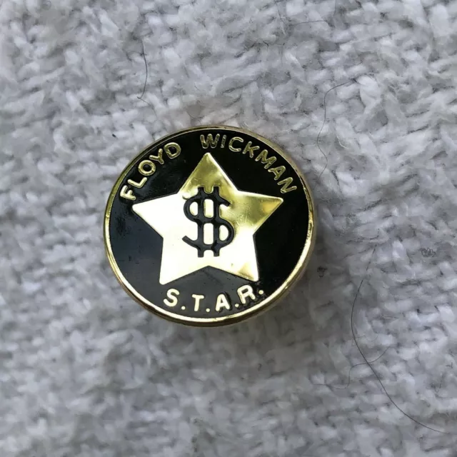 Floyd Wickham S.T.A.R. Black And Gold Tone Pin Tie Tack Lapel