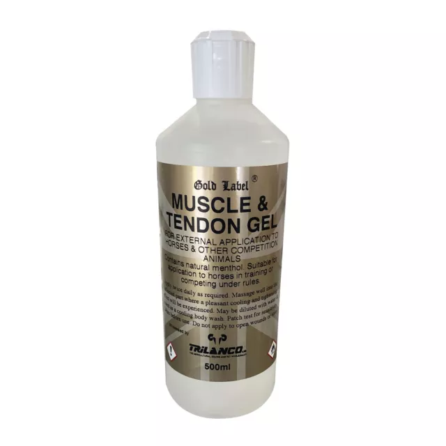 Gold Label Muscle & Tendon Gel For Horses Natural Menthol Cooling Effect 500ml