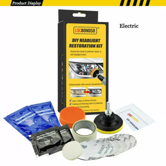 Car Headlight Lens Restoration DIY System Professional Restorer Polishing Kit 2