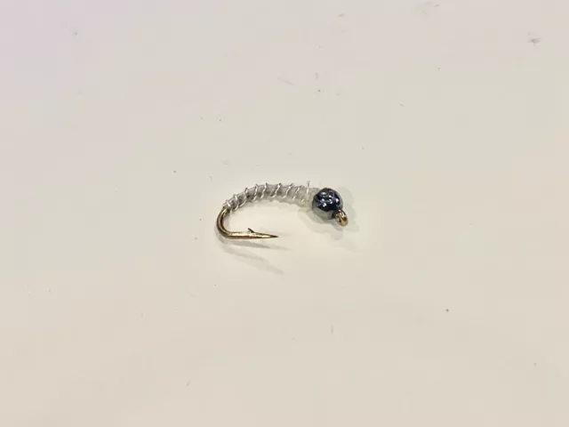 24 Bead Head Cream Zebra Midge Nymphs  - Fly Fishing Flies