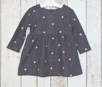 ** Pretty Baby Girl Grey Floral Embroidered Dress - Primark (3 - 6 months) **