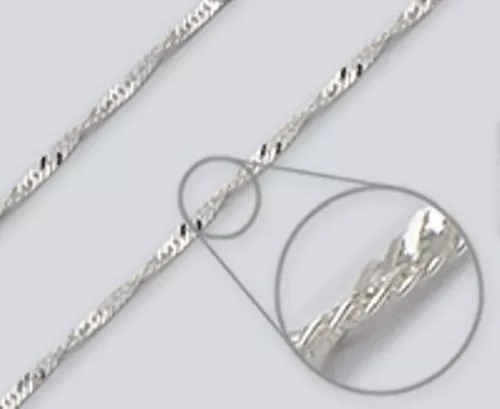 Wave Chain (Necklace, Anklet, Bracelet) - Sterling Silver - Made In Italy  [YI]