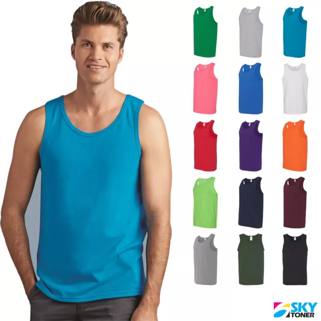 Gildan Men's Heavy Cotton Tank Top Plain Tee Muscle Gym Sleeveless - 5200