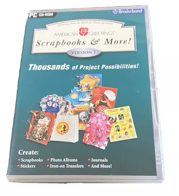 NEW AMERICAN GREETINGS Scrapbooks & More ! PC CD-ROM Craft Projects Scrapbooking