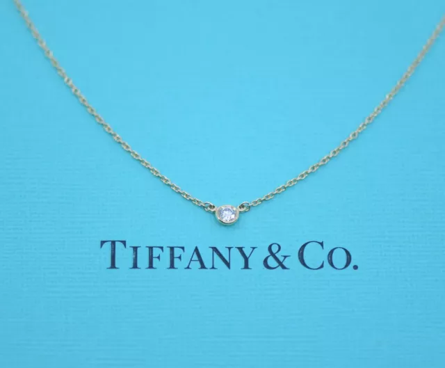 Tiffany & Co Diamond 18K Yellow Gold Pendant Necklace