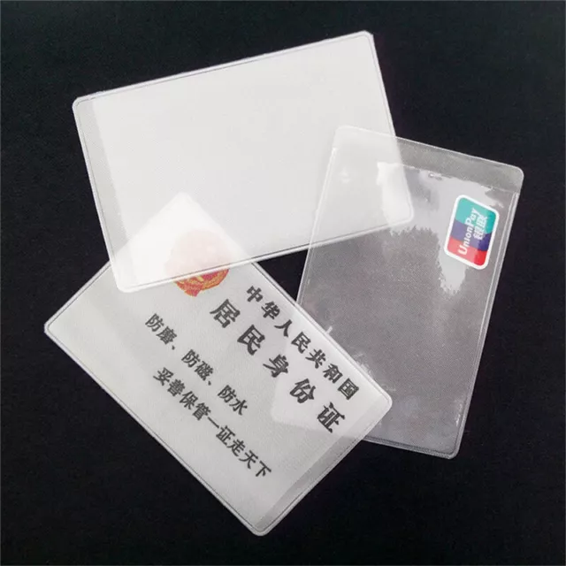 10X PVC Credit Card Holder Protect ID Card Business Card Cover Clear Frost  rock 3