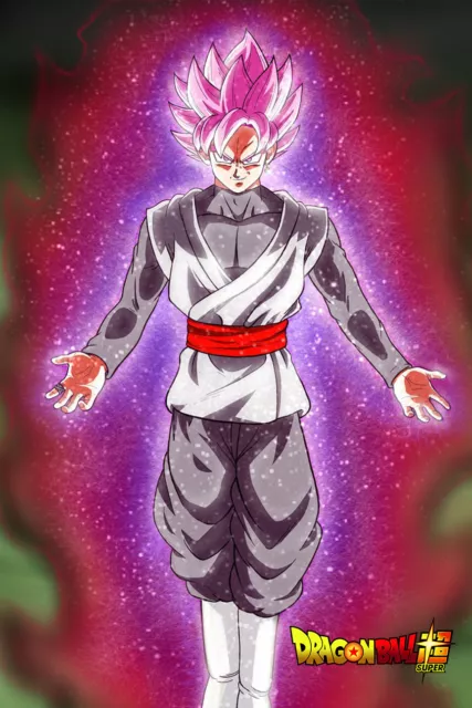 Dragon Ball Super Poster Goku Black SuperSJ Rose 12inx18in Free Shipping