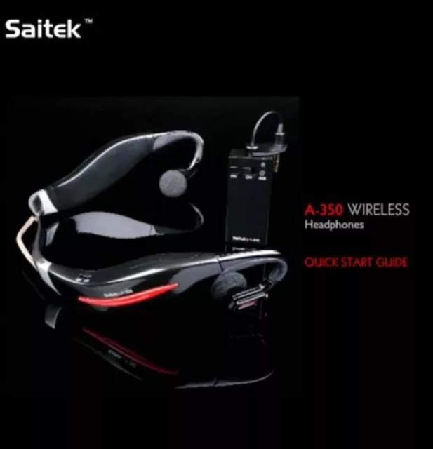 Saitek A-350 Audio Wireless Neckband Headphones Great Condition Like New