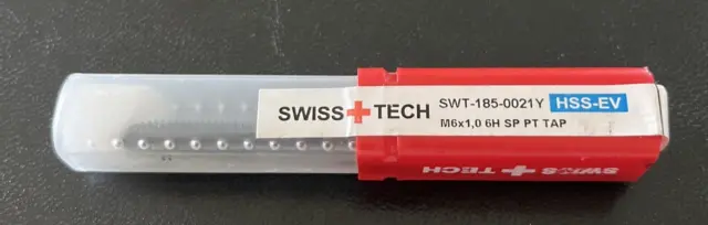 Swiss+Tech M6x1.0 6H HSS-EV DIN371 Spiral Point Yellow Ring Tap SWT-185-0021Y