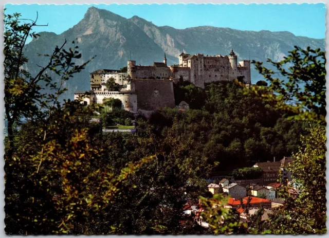 Postal de fortaleza de Hohensalzburg con fortaleza de Untersburgo Hohensalzburg Austria