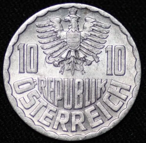 AUSTRIA ~ 1975 ~ 10 Groschen ~ Quality World Coin ☘️ W-#171 ☘️ 2