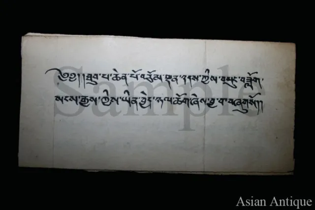 Mongolian Tibetan Buddhist Mantra Tantra Manuscript Leave Mongolia #S3-B3068