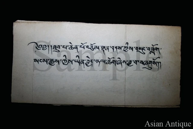 Mongolian Tibetan Buddhist Mantra Tantra Manuscript Leave Mongolia #S3-B3068