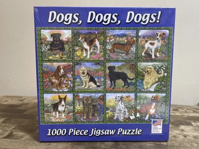 New Great American Puzzle Factory - Dogs, Dogs, Dogs! 1000 Piece Jigsaw Puzzle