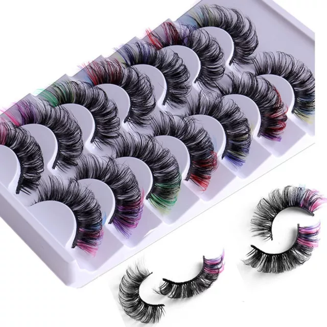 Lashes Fake Eye Lashes Lashes Extension 3D Mink Eyelashes Colorful Eyelashes