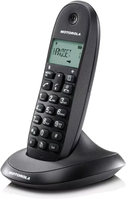 Telefono Cordless Dect Motorola C1001L con Display Elegante Facile da Usare