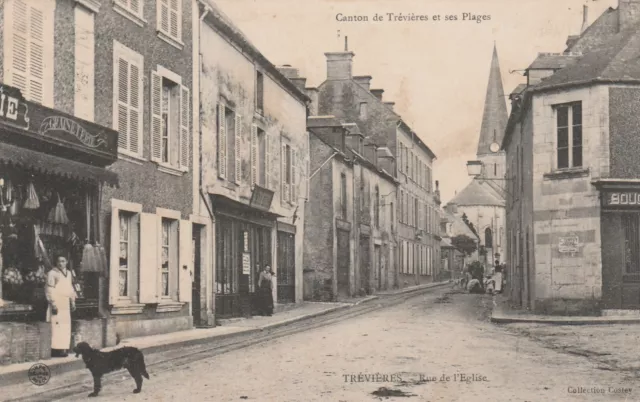 Cpa 14 Le Calvados - TREVIERES - La rue de l'Eglise