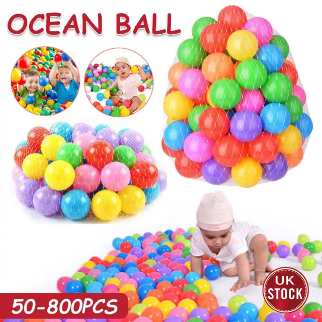 50-800pcs Ocean Ball Pit Balls Play Kids Plastic Baby Soft Pool Colourful Toy