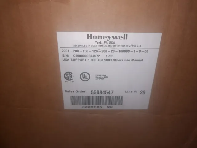 Honeywell 2001-200-150-126-200-20-000001-1-0-01 New Herculine Pneumatic Actuator