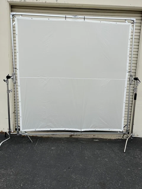 8X8 BUTTERFLY SCRIM FRAME W/4 Fabrics. Black Mesh, Green, Blue White Diffusion