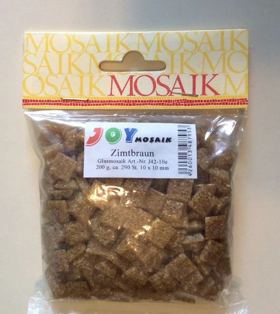 Mosaik Joy-Glas Zimtbraun,10x10x4 mm, 1 Beutel - 200 g (ca. 290 Steine)