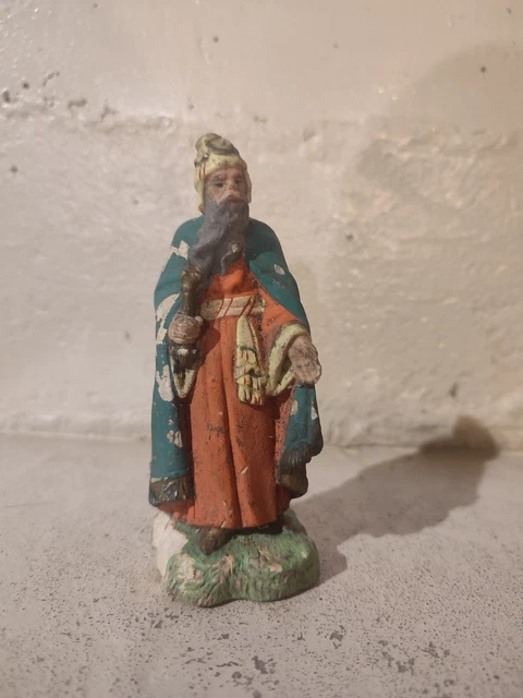 Figurine Roi mage Melchior à chameau en Durexine - Gamm vert