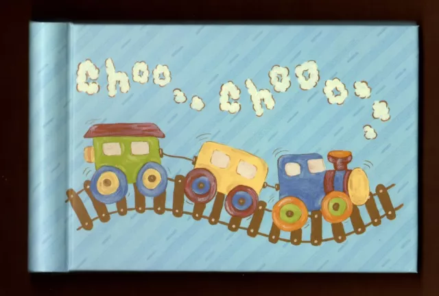 C.R. Gibson Baby Brag Book Choo Choo Train Zoom Zoom Boy Blue Kimberly Grant NEW