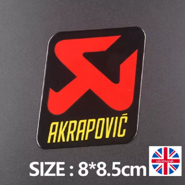 AKRAPOVIC Aluminium Heat Proof Motorcycle Exhaust Sticker / Badge / Decal 3D UK