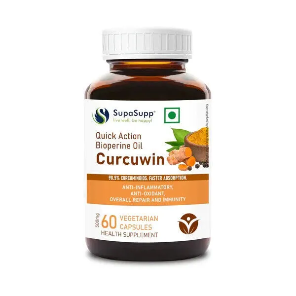 Sri Sri Tattva Supasupp Huile biopérine à action rapide Curcuwin 500 mg (60...