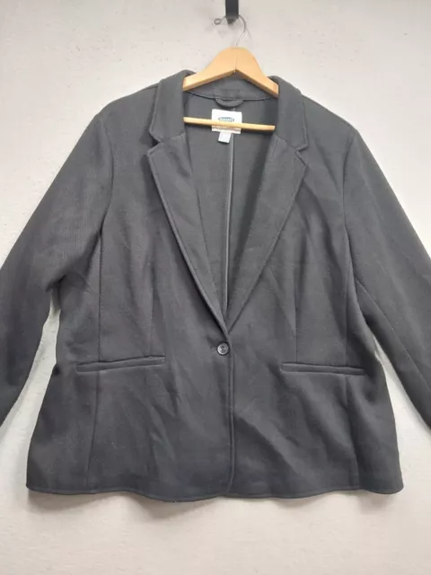Old Navy Jacket Women's Size XXL 1 Button Classic Blazer Black Suit Coat
