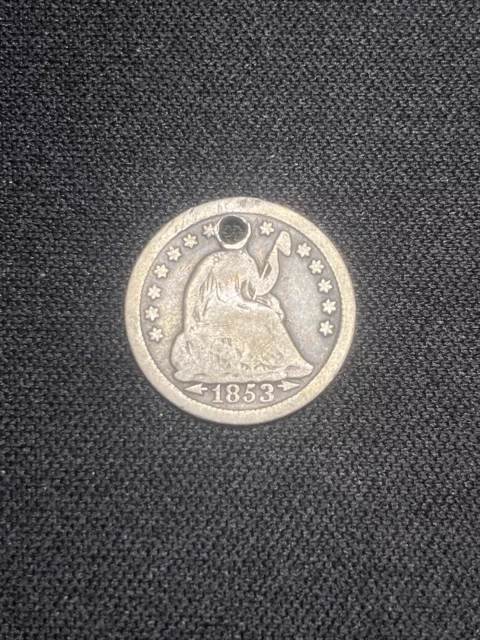 #032 1853 Seated Liberty Half Dime With Arrows 5c, US Coin, Make Me An Offer