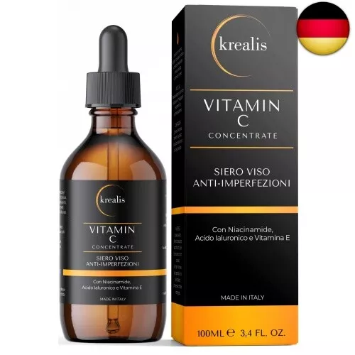 •100ml• Vitamin C Serum mit Hyaluron, Niacinamide, Vitamin E, Serum Gesicht, Ant