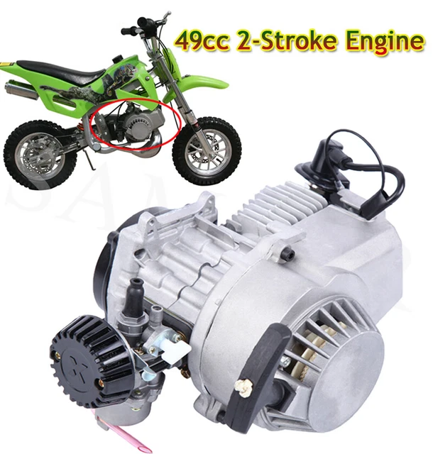 49CC 2-Stroke Complete Engine Motor For Mini Pocket Quad Dirt Bike ATV Scooter