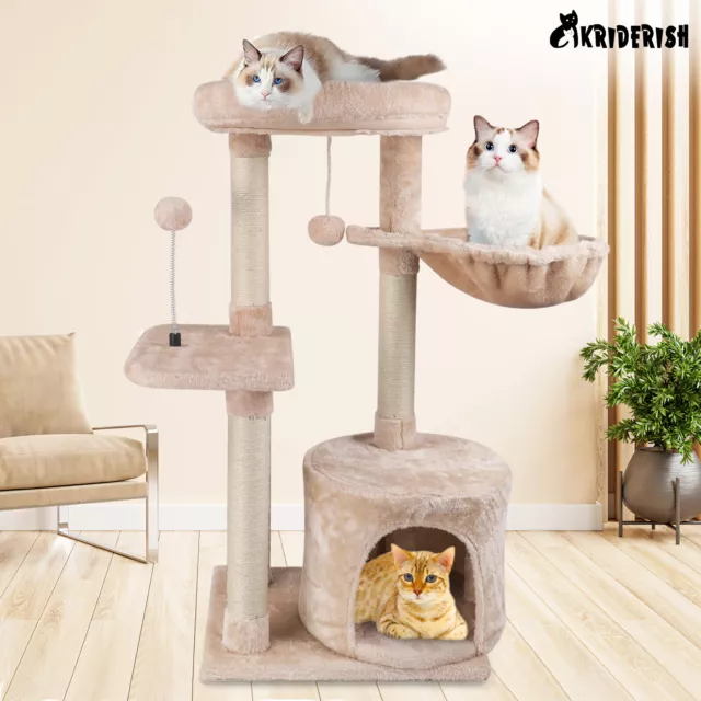 Cat Tree Activity Center Kitten Climbing Tower  Scratching Post Plush Perch Toy