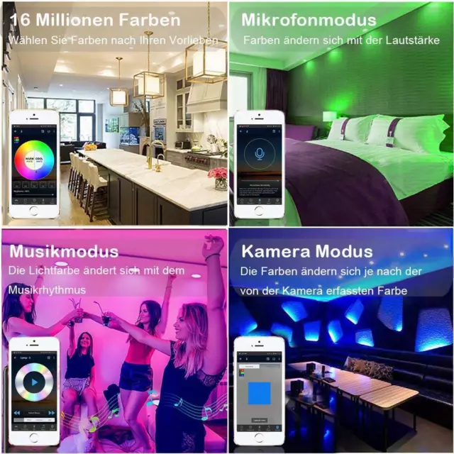 LED Einbaustrahler RGB+WW+CW 5W 9W Bluetooth Einbauleuchte Decke Dimmbar Spot 3