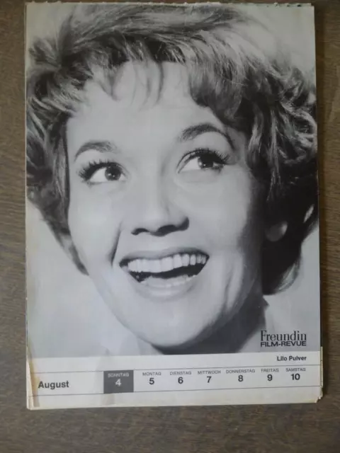 Starblatt aus dem Film-Revue Kalender der 60ger Jahre hier "Lilo Pulver"