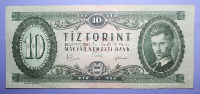 S4 - Hungary 10 Forint 1969 Very Fine +++ Banknote P. 168 *** Nice