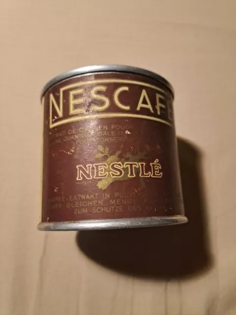 Ancienne Boite NESCAFE NESTLE en poudre  tôle et papier collection