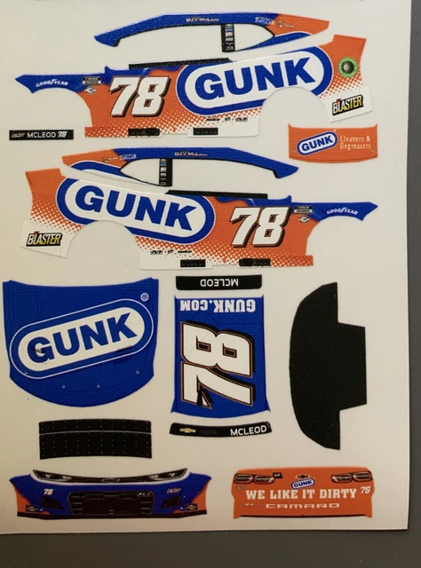 CUSTOM 2023 BJ McLeod #78 Gunk 1/64 Scale NASCAR Peel & Stick Decals $9