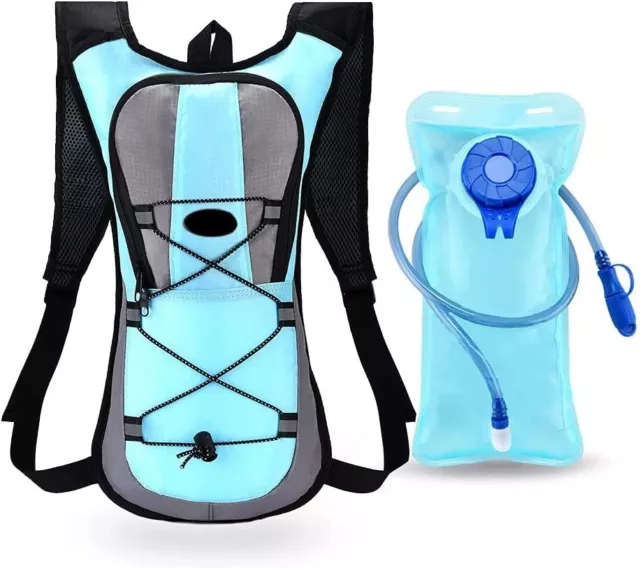 2L Hydration Backpack Pack + Water Bag Bladder Cycling Hiking Running Travel