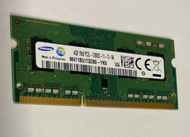 4GB Samsung DDR3 SO-DIMM PC3L-12800S 1Rx8 1600MHz Notebook Laptop Speicher RAM