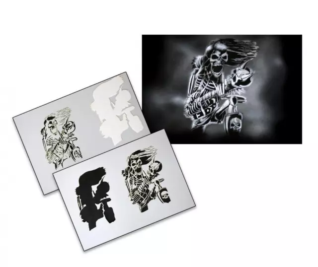 Step by Step Stencil AS-085 Heavymetal ~ UMR Airbrush Schablone