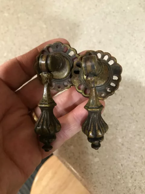 RARE 18th/19th Century William and Mary Pair of ORIGINAL drop pulls!