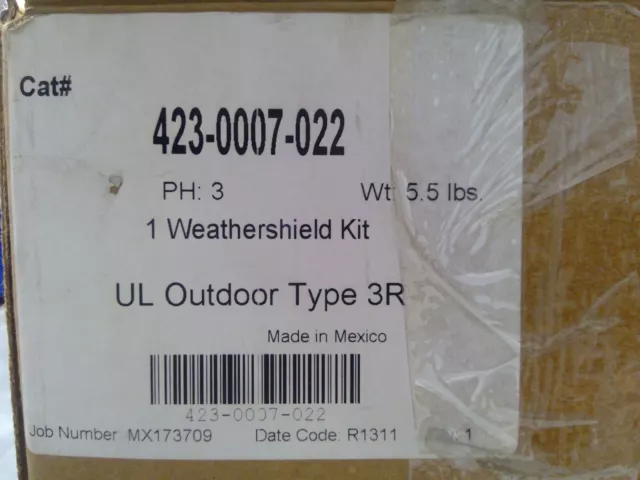 Jefferson Electric 423-0007-027 Type 3R Weathershield Kit **Free Shipping**