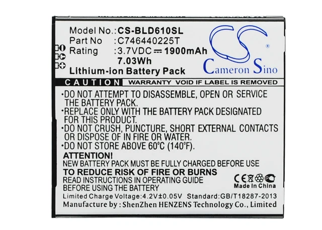 Battery for BLU  D610, D610A, D610i, Studio 5.5   C746440225T