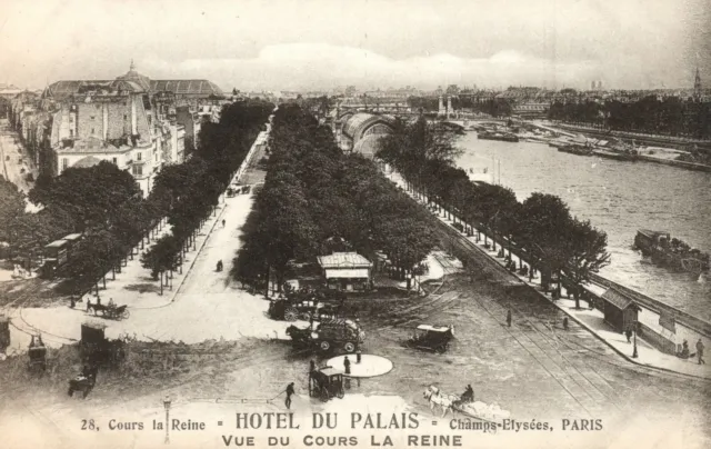 Vintage Postcard 1910's Cours La Reine Hotel Palais Champs Elysees Paris France