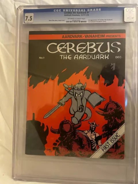 Cerebus the Aardvark #1 CGC 7.5 OFF-WHITE to WHITE PAGES! Scarce 1st Print