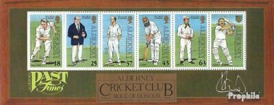 gb-alderney Bloc 3 (édition complète) neuf 1997 150 Années cricket sur alderney