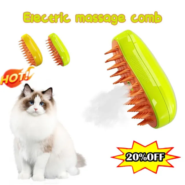 3In1 Cat-Steamy Brush,Self Cleaning Steam Cat Brush,Cat Steamer Brush Massage